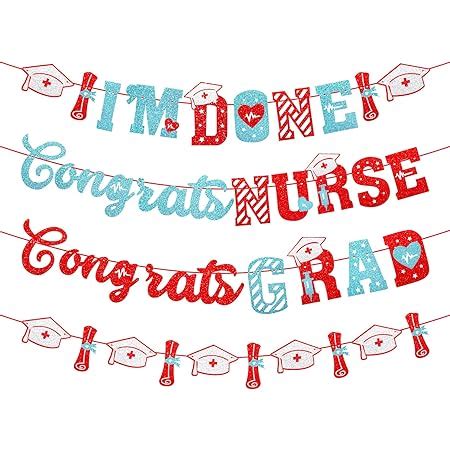 nursing graduation banner|Amazon.com: Whaline Nurse Graduation Banner Congrats Nurse .